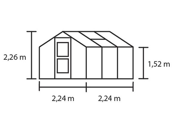 Теплица Juliana Compact Anthracite, ширина 2,24 метра